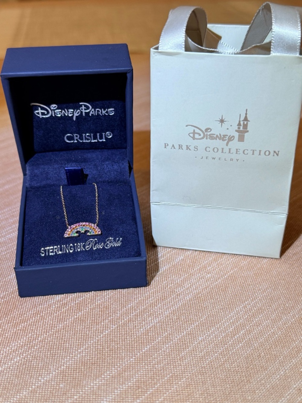 Disney Parks CRISLU Necklace Rainbow Mickey Mouse Rose Gold Disney Pride 🌈 - Picture 3 of 8